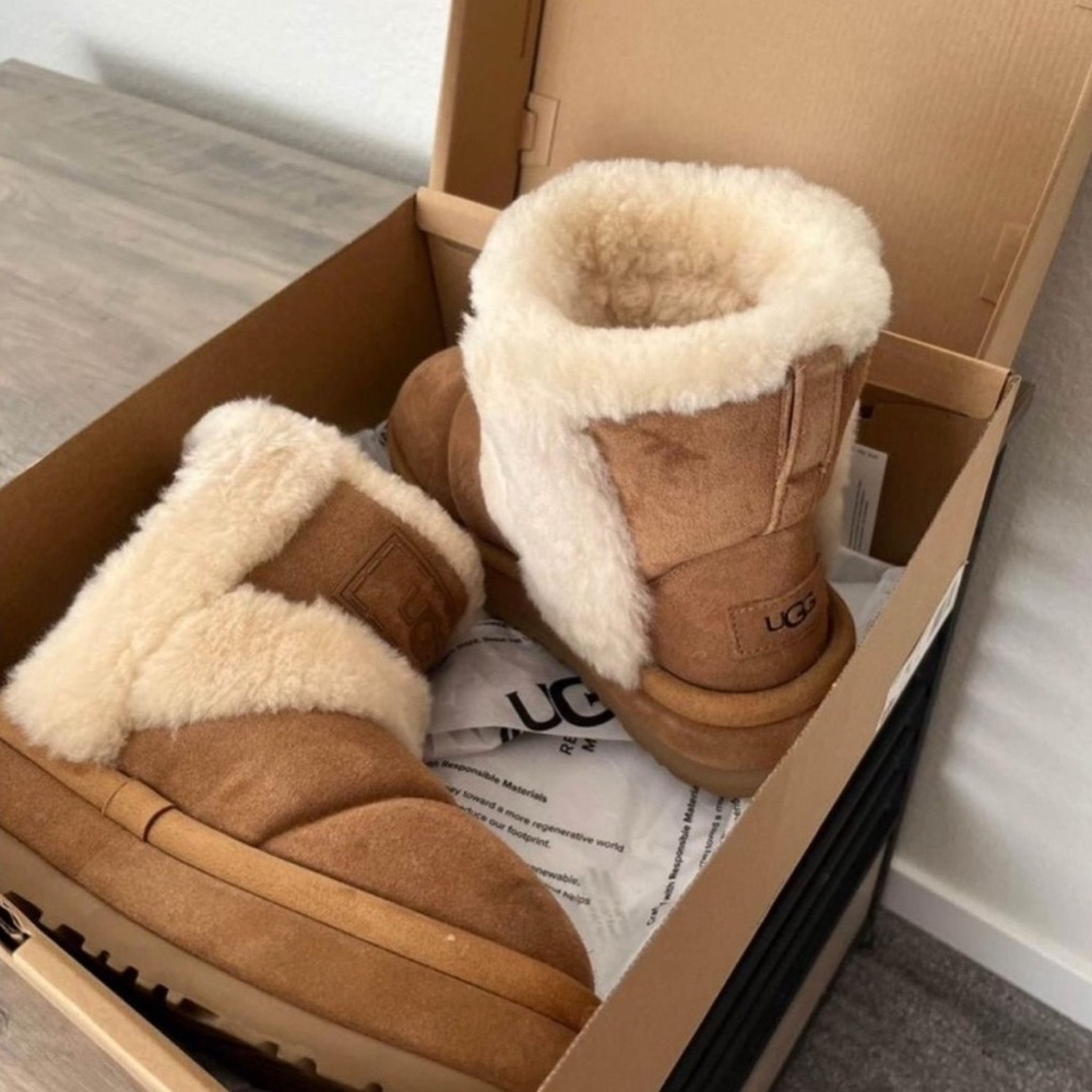 UGG Tan and Cream Ankle Boots